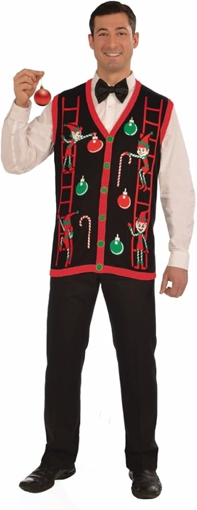 Amazon.com: Forum Novelties - Chaleco navideño para hombre, diseño de  elfos, M, Multicolor : Ropa, Zapatos y Joyería