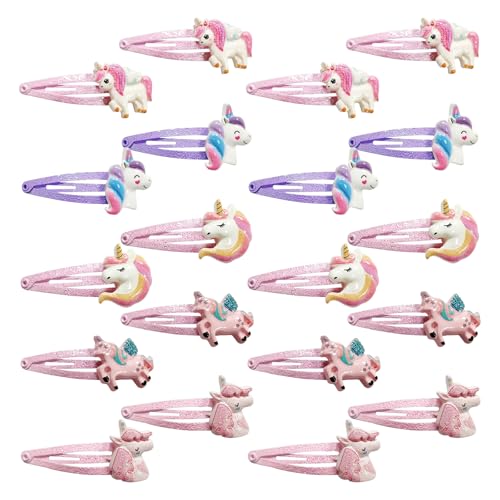 20 Stücke Haarspangen Mädchen,Einhorn Haarspangen Spangen,Glänzend Einhorn Haarspange,Nette Haarklammern Mädchen,Geeignet für Mädchen Kinder Baby Geschenke