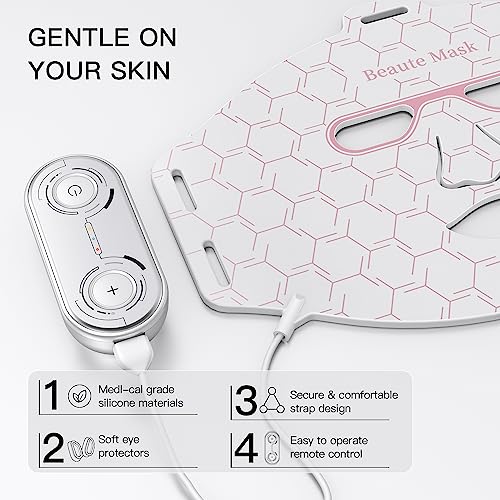 Lichttherapie-Maske Iborria LED-Gesichtsmaske mit 3 Modi