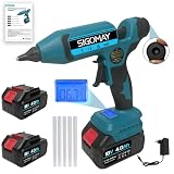 SIGOMAY Pistolet à Colle Chaude Sans Fil 110W, Kit avec 2x 4.0Ah Batteries, Écran LCD Affi...