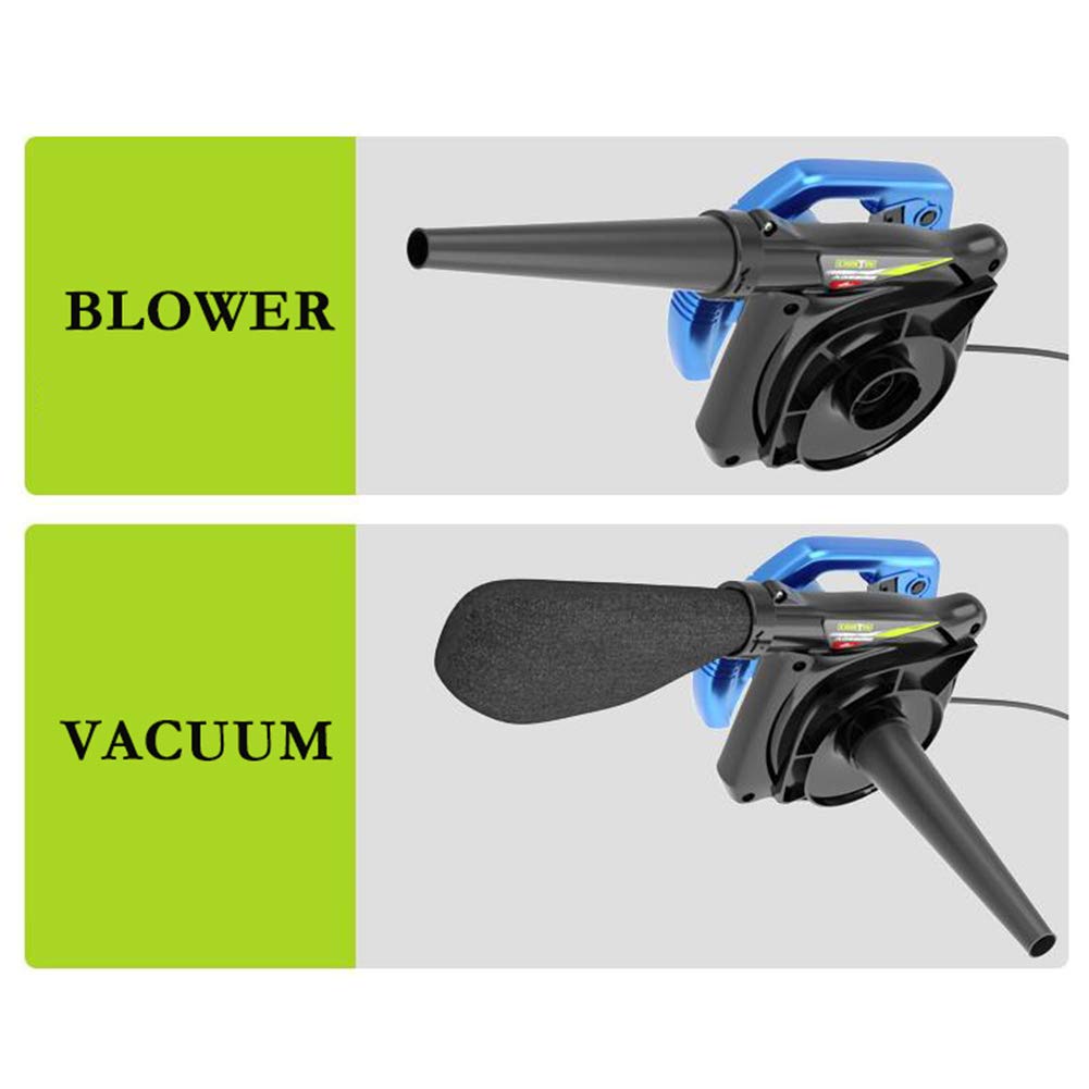 Soffiatore e aspiratore Elettrico, spazzatrice con Cavo, 6 velocità variabili per la Cura del Prato, Kit di Pulizia Incluso, Blu, 3000W