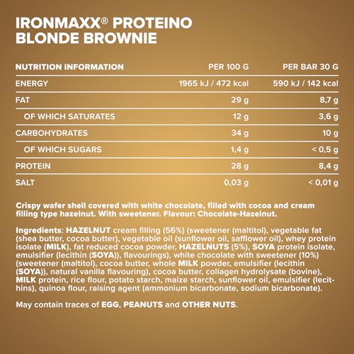 IronMaxx Proteino barra proteica Blondie Brownie 12x30g miniatura 4