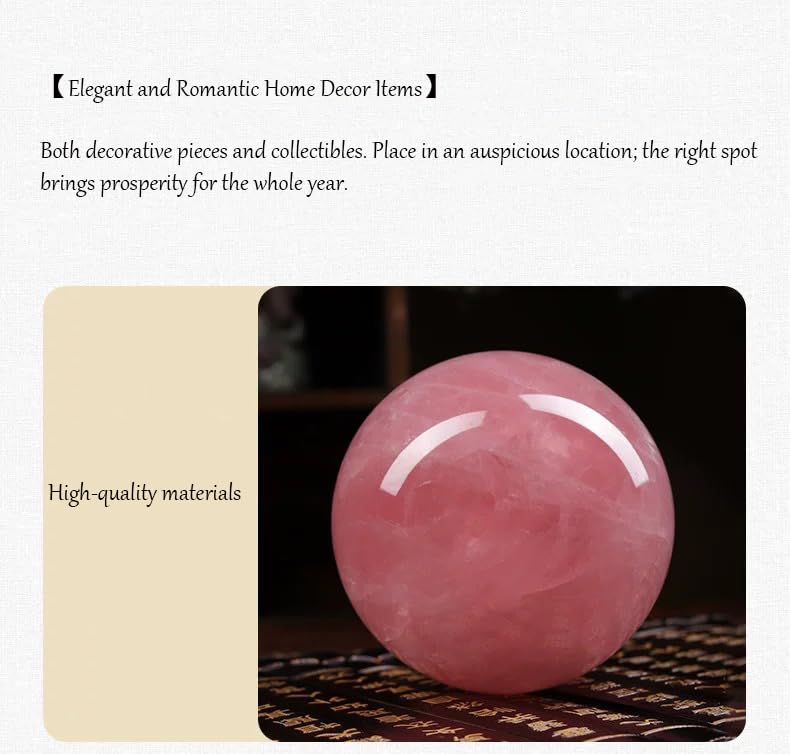 Bola de cristal rosa para meditación y canalización de energía positiva 5
