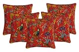 5 PC Wholesale Lot Cushion Cover Case Pillow Case Cotton Bird Indian Designer