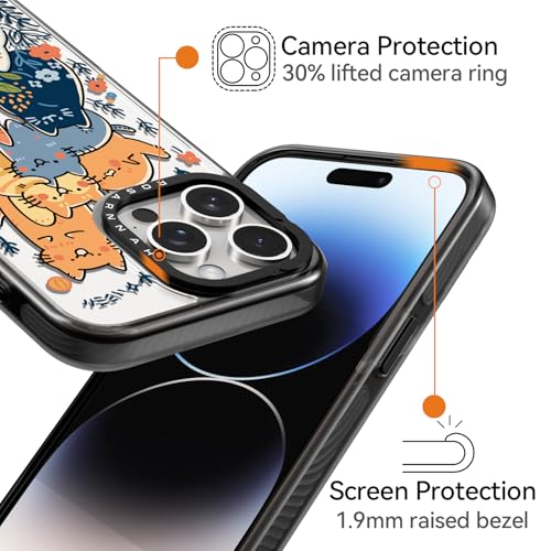 Coque iPhone 14 chat noir de 6,1 pouces antichoc durable - 3