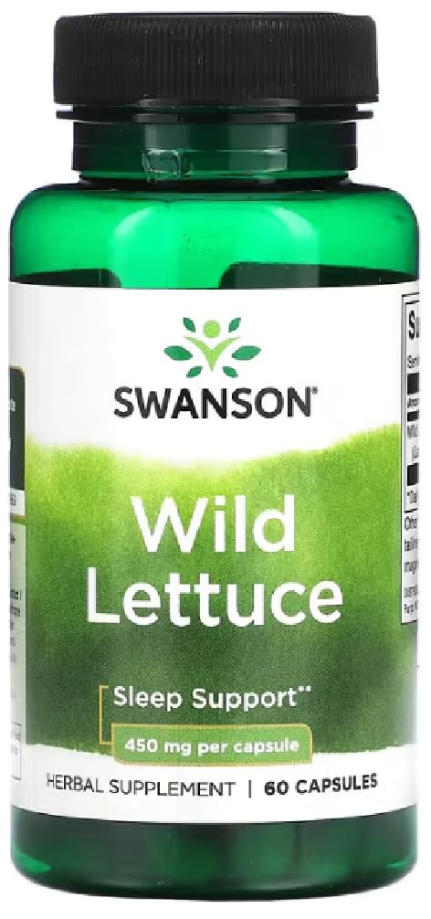 Swanson - Wild Lettuce 450 mg | Unterstützung für Entspannung und Wohlbefinden - 60 Kapseln
