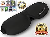 Sleep-EZzzz Sleep Mask #1 BEST 3D Sleep Mask, Travel Kit : Aids in dealing with Insomnia, Comes With Eye Covers, Ear Plugs, storage Bag, eBooks, and Lifetime Guarantee (Black Mask)