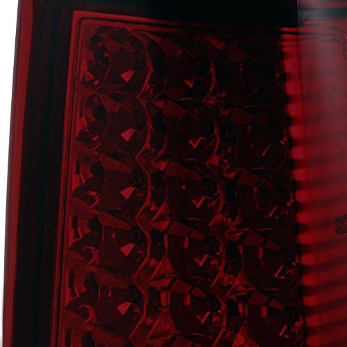 AKKON - For 1999-2002 Chevy Silverado Sierra GMC Truck Red Smoked LED Tail Lights+ Red LED 3rd Dual Brake Lamps
