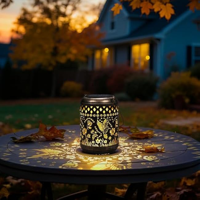 Solar Lanterns Outdoor Hanging Waterproof,Hummingbird Garden Decor Gifts for Women Mom, Solar Lights Metal Fall Decoration Outside for Yard, Patio,Garden,Backyard,Porch