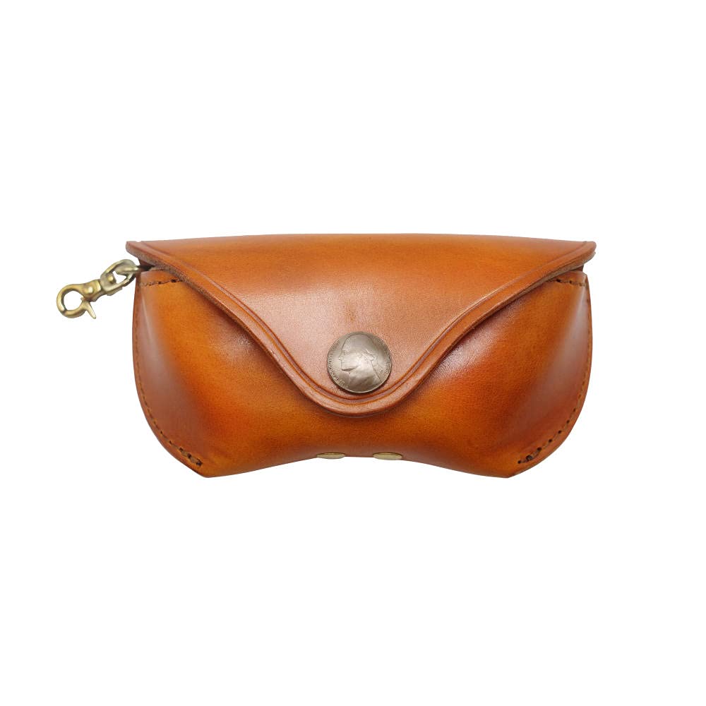 Brillenetui Sonnenbrillentasche Sonnenbrillen Etui Brillentasche Handgefertigte Kopfschicht Dicker Und Druckdurchdrucksender Myopie-Gläser Sonnenbrillen Tinte Aufbewahrungsbox Gläser Fall-Orange