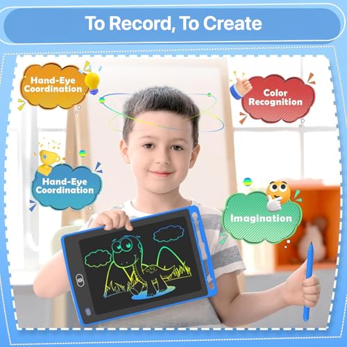 Image of Vaku Luxos 8.5 Inch LCD Rewritable Slate Pad for Kids & Adults Drawing & Writing | One-Touch Erase Digital Writing Board | Eco-Friendly Paperless Tablet for Learning, Notes & Creative Fun - Red