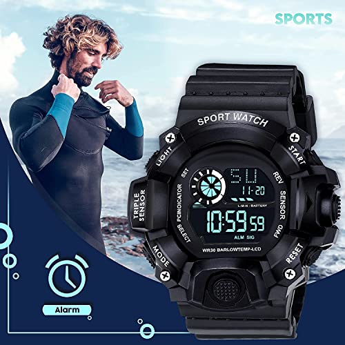 Image of Acnos Digital Sports Watch - Rugged Outdoor Multi-Function Countdown Timer & Alarm (WR30 Water-Resistant)