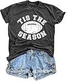 Game Day Outfits Shirts Women O-Neck Sunday Football Graphic Tee Tops Funny Football Game Day Casual...
