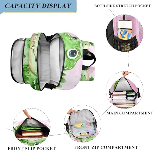 Watercolor Crocodile Backpack Lightweight Daypack Laptop Backpack School Elementary Travel Computer Bookbag4