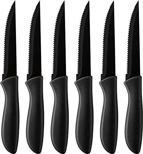 Image of Cuisinart 6-pc. Ceramic Coated Steak Knife Set (Black), Black
