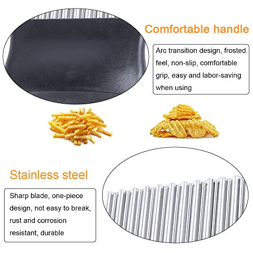 Pack of 2 Wave Cutters, Stainless Steel, Wave Cutters, Children, Potato Wave Cutter, Chips Wavy Edge for Vegetables, Potatoes, Onions, Cucumbers - Image 4
