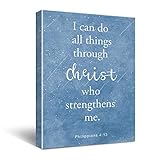I can do all thing through Christ who strengthens me Sign Canvas Wall Art - Bible Quote Canvas Wall...