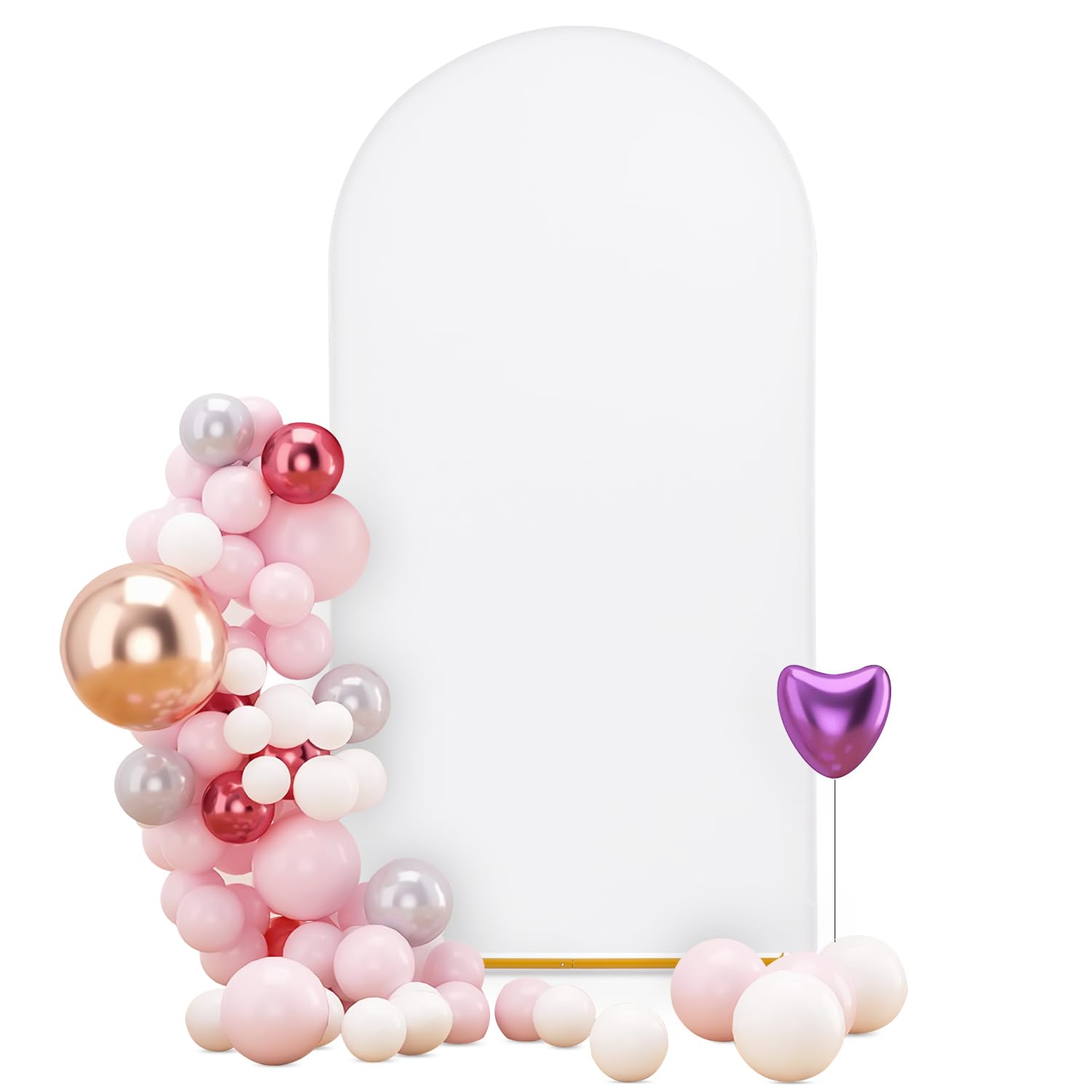 Gnomdcer 6.0FT Arch Backdrop Cover, White Wedding Arch Cover, Background Stand Covers, Spandex Backdrop Cover for Wedding Celebration Birthday Party Baby Shower