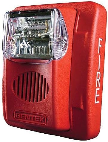 GEC24-15/75WR 24VDC Horn Strobe with 15/75CD Strobe Candella, Wall Mount, Red Faceplate