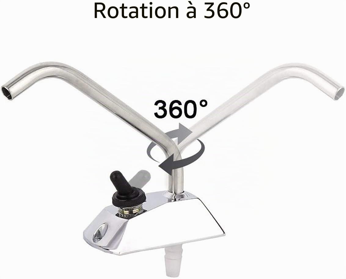 Pompe à eau 12 V 72W auto-amorçante galère pompes électriques haute pression robinet de rotation/robinet Avec tuyau 2M pour bateau RV/caravane camping-car