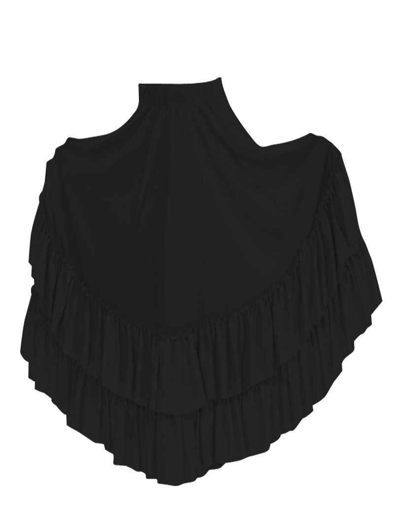 Basic Moves Adult Double Ruffle Flamenco Polyester Skirt