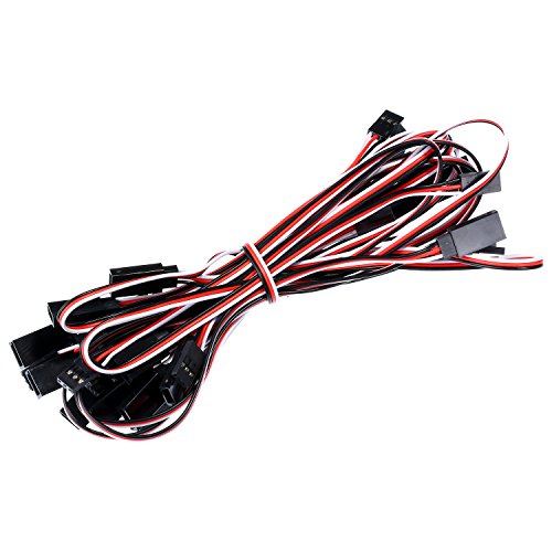 Tecunite 20 Pieces 3-Pin Servo Extension Cable Wire Cord Female To Male Rc Servo Extension Cord Wire Connectors For Servo Extension Connection Control Board Remote Control Parts(5 Sizes) #TOP5