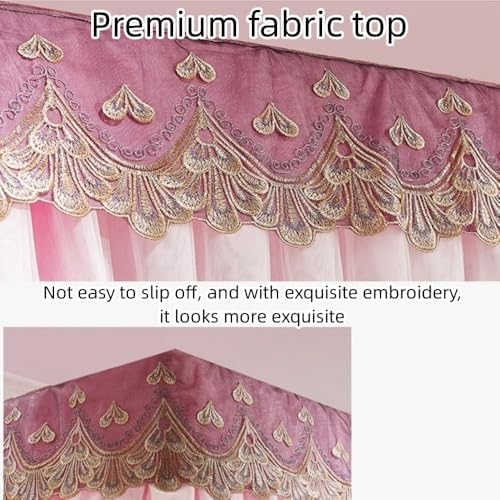 Mat Solid Wood Bed Boards Breathable Plate Foldable Plate Futon Frame FoldingFolding Floor Slatted Frame,Gauze Bed Curtain, Double Crossbar Supported Floor-Standing Canopy for Bedroom