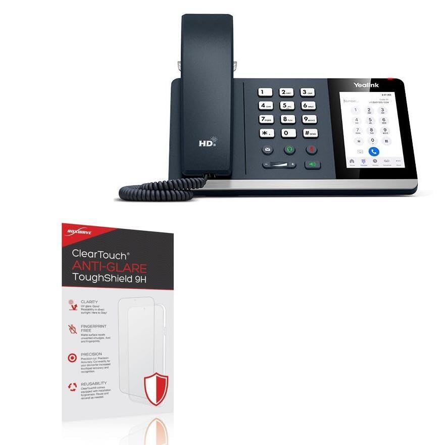 BoxWave Screen Protector Compatible With Yealink MP54 - ClearTouch Anti-Glare ToughShield 9H (2-Pack), Anti-Glare 9H Tough Flexible Film Screen Protector