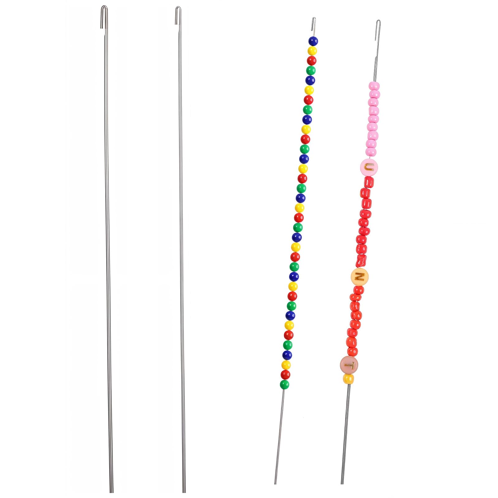 4 Pcs Bead Threader for Jewelry Making, Bead Spinner Needles, 4 Thickness Styles Beading Needles, Needle-Free Beading Supplies for Beaded Bracelets, Necklaces, DIY Handmade(0.5/0.6/0.7/0.8mm)