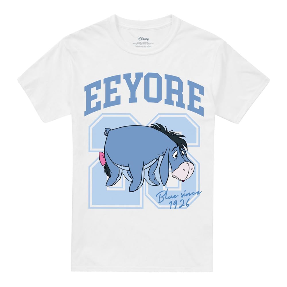 Disney Men's White Winnie The Pooh Eeyore Collegic 1926 T-Shirt Whit in Size 4XL, Sports Direct