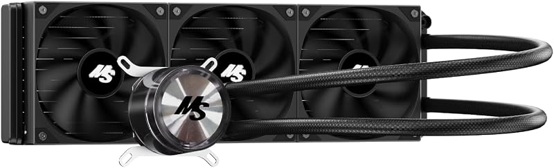 Minorsonic CPU Cooler 360mm Aio, Liquid Cooler CPU Low-Noise AMD AM5/AM4, Refrigeracion Liquida Water Cooling Systems, Intel LGA 1851/1700 PC Water Cooler 3 x 120 mm PWM Fans Black