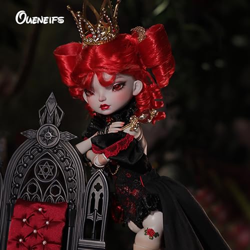 Muñeca BJD Heart Reina Roja 1/6 con cabello rojo miniatura 5