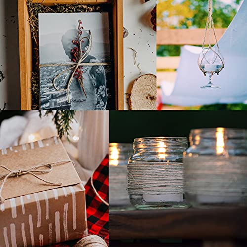 Image of KINGLAKE 328 Feet Natural Jute Twine Best Arts Crafts Gift Twine Christmas Twines Durable Packing String, Brown