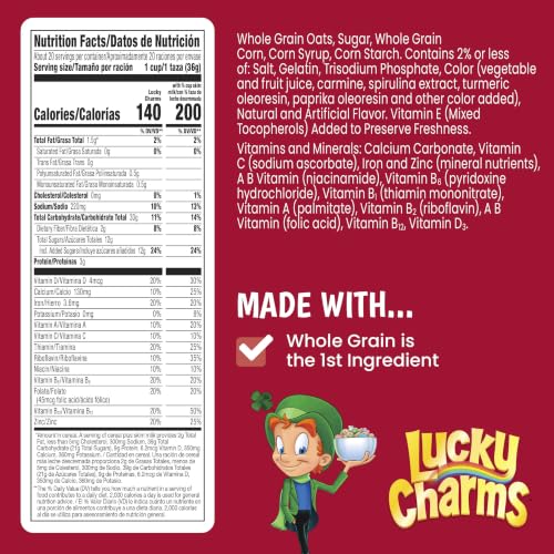 Lucky Charms Gluten-Free Cereal with Marshmallows, Whole Grain, Giant Size, 26.1 oz - image 2