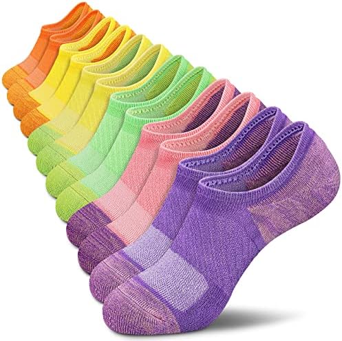 PAPLUS No Show Socks Womens 6 Pairs, Non Slip Cushioned Low Ankle Socks with Arch Support