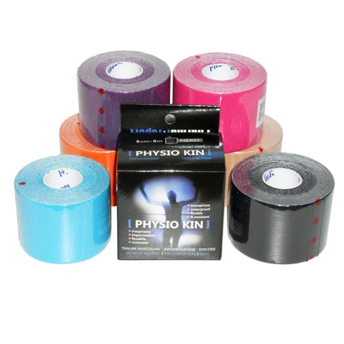 Pharma[+] Physio KIN Tape Kit Corso kinesiologico Taping Colori a Scelta cm 5x5 m