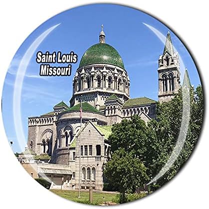 Wedare Magnet SouvenirMissouri America 3D Cathedral Basilica of Saint Louis Fridge Crystal Glass Travel Collection Gift Home Kitchen Decoration