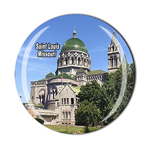 Wedare Magnet SouvenirMissouri America 3D Cathedral Basilica of Saint Louis Fridge Crystal Glass Travel Collection Gift Home Kitchen Decoration