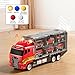 NIPLOOOW Toddler Boys Toys for 3-5 Years Old, Fire Truck Vehicle Set with Play Mat and Die-Cast Toy Car, Transport Carrier Truck for Kids 3-5, Birthday Gifts Toys for 3-8+ Year Old Boys