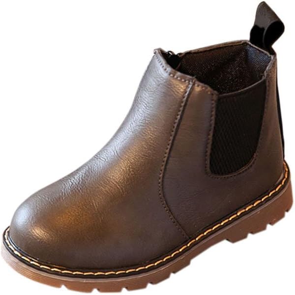 Meijunter Winter Kids Shoes Boys Girls Martin Boots Casual Vintage Zipper Flat Shoes