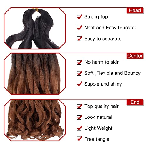 XTREND 8 Packs French Curly Braiding Hair 22 Inch Pre-Stretched Synthetic Hair Extensions For Women Yaki Texture Bouncy French Loose Wavy - Image 3