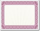 28lb Magenta Border Certificates - 100 Certificates