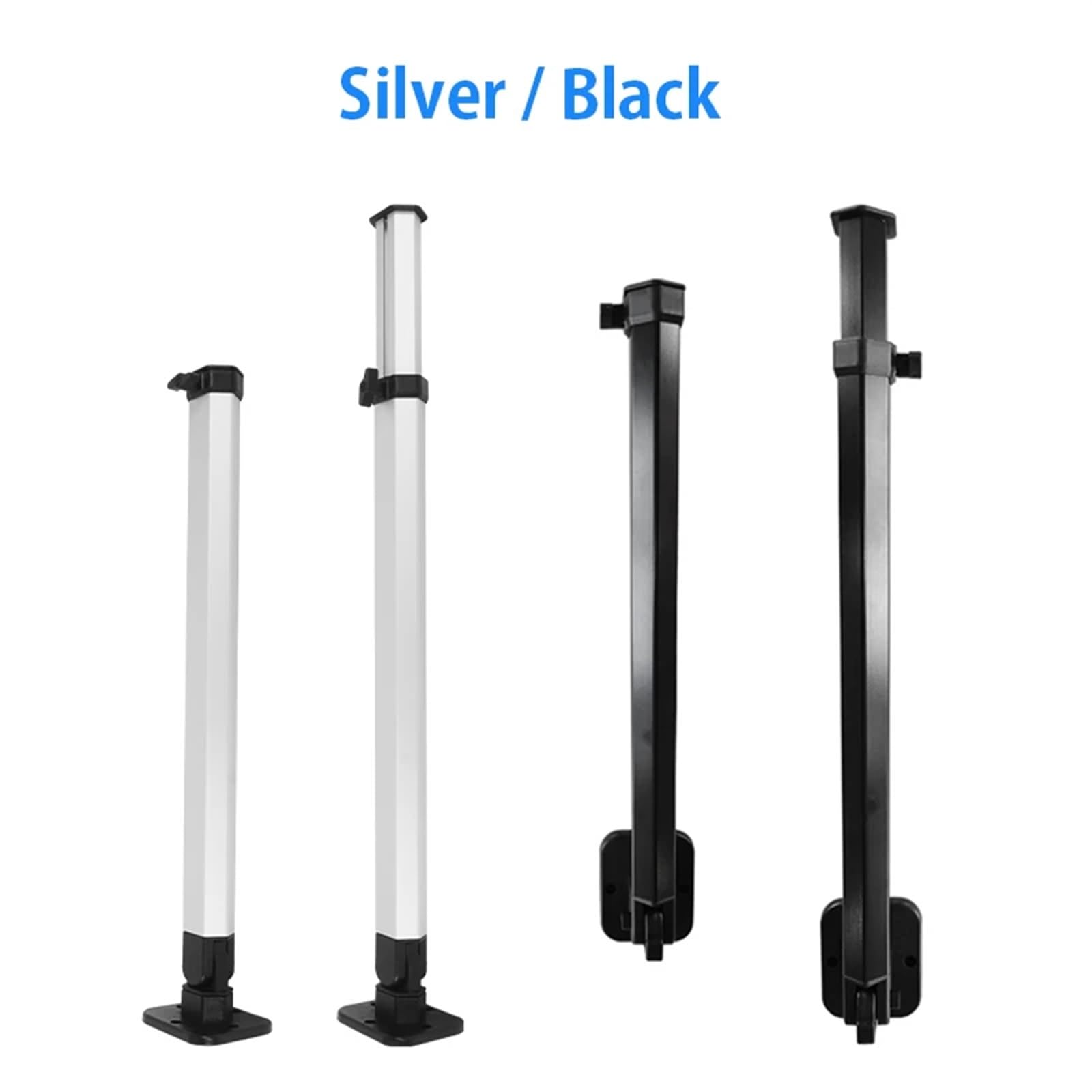 Tischbeine RV Mit Desktop Bord Abnehmbare Einstellbare Klapp Tisch Bein RV Außen Aluminium Legierung Tisch Bein Camper RV Zubehör(Black 50cm 1sticks)