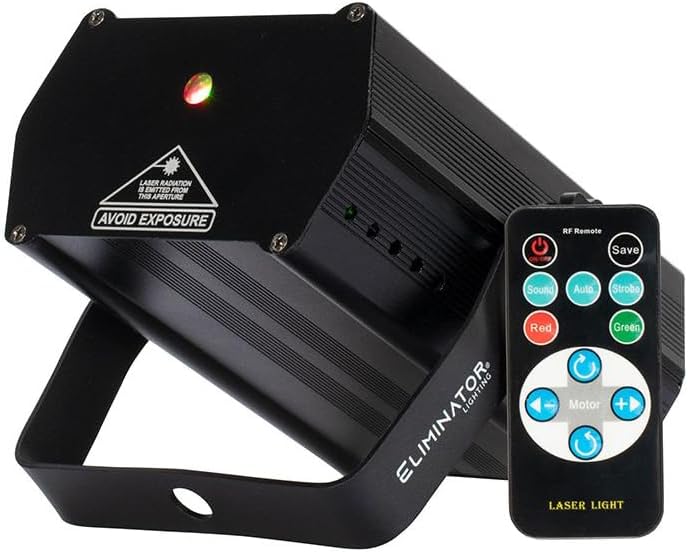 Eliminator Lighting ADJ Micro Galaxian Three Light - Green/Red Beams with IR Remote and Mounting Bracket