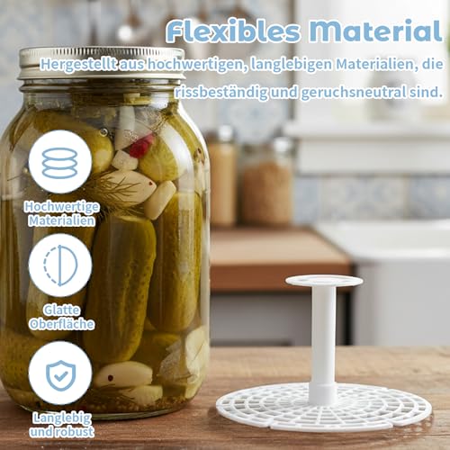 MmotZsb Fermentiergewicht, Fermentiergewichte 8cm, Gärgewichte Für Sauerkraut Und Kimchi, 12x15 cm, Beschwerungsstein Zum Fermentieren