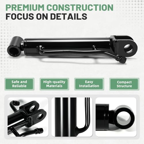 Image of Mini Excavator Thumb Cylinder, Hydraulic Cylinder 25mm /0.98in, Compatible with Mini Excavator Attachment Below 3 Tons - Replace Small Digger Three Holes Hydraulic Thumb Clip Only