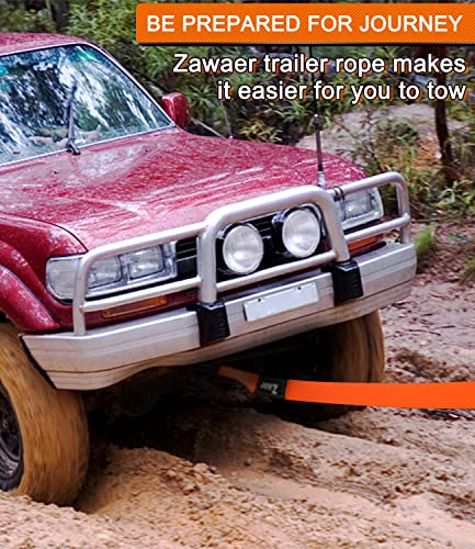 Zawaer Abschleppseil Auto, 10T Abschleppgurt, mit Hohe Festigkeit’ Schäkel Einer Bruchfestigkeit von 26,455 LBS, 5M x 5cm KFZ Notfall-Abschleppseil mit Aufbewahrungstasche, Verbessert, Sicherer
