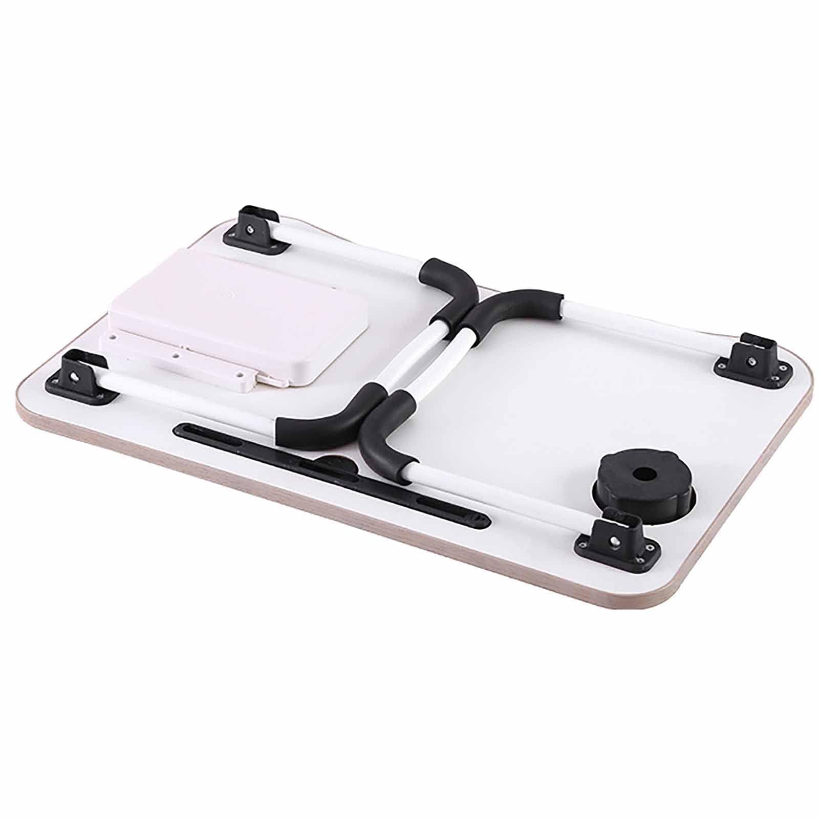 Scrivania per Laptop Multifunzionale Supporto per Laptop Pigro Tavolino Pieghevole Portatile Tavolino da Letto con Cassetto Portaoggetti,Pink
