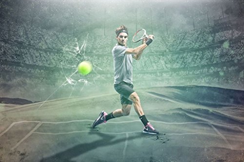 Roger Federer Tennis Stars Spun Silk Fabric Cloth Wall Poster Print (36x24inch 90x60cm)