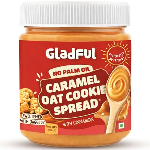 Image of Gladful Caramel Oat Cookie Spread | 300g | No Palm Oil | No Refined Sugar | Smooth & Creamy | Clean Ingredients